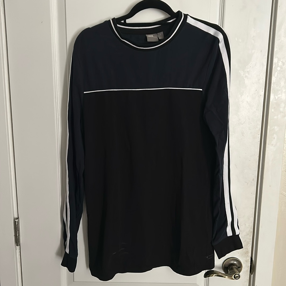 A blue and black ASOS shirt.